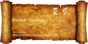 Radek Ibolya névjegykártya