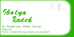 ibolya radek business card